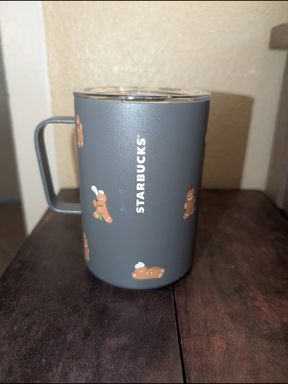 2025 Limited Edition Starbucks Travel Mug with Gingerbread Print